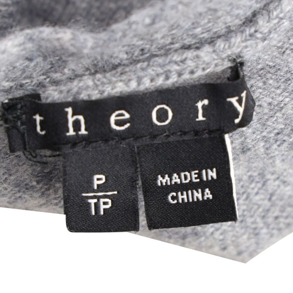 Theory Open Front Cardigan in Grey Cashmere - Picture 4 of 6